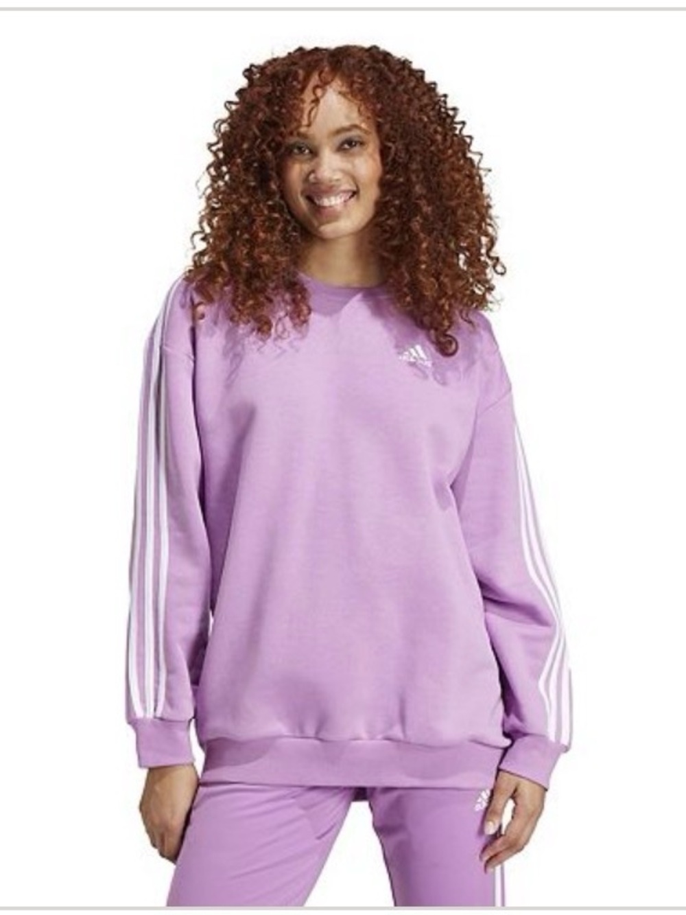 Adidas Women’s Essentials 3-Stripes Fleece Sweatershirt